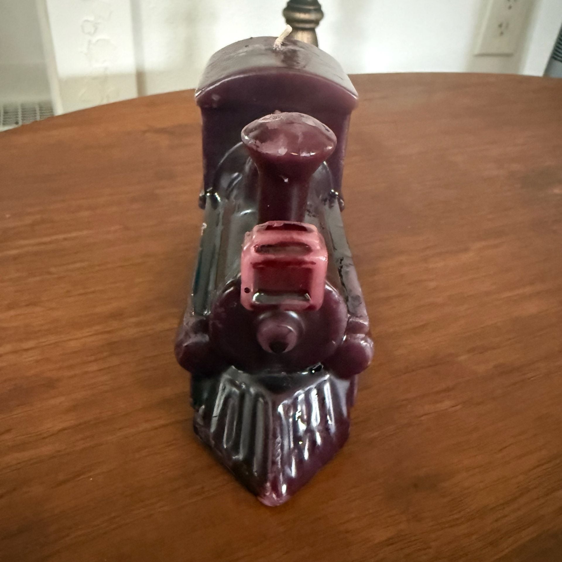 Vintage Locomotive Train Shaped Wax Candle Purple 5