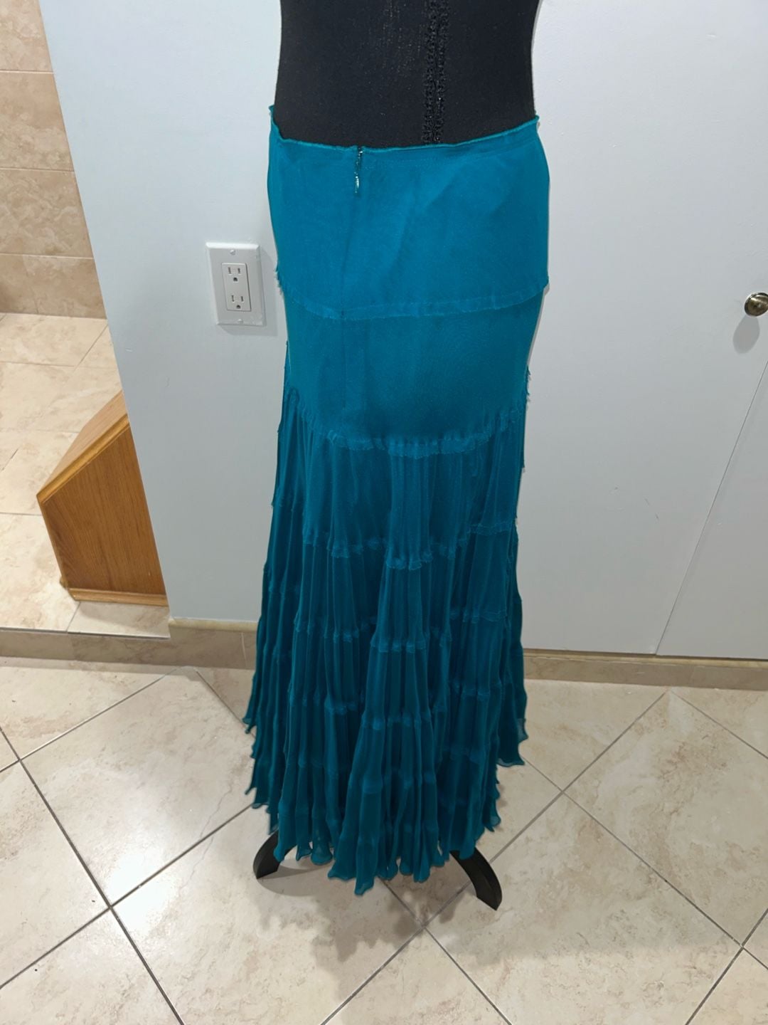 Teal Tiered Maxi Skirt 5