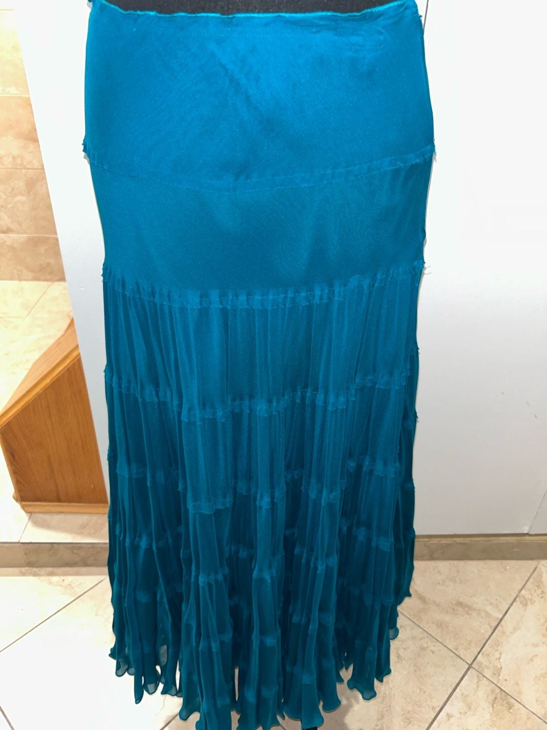 Teal Tiered Maxi Skirt 6
