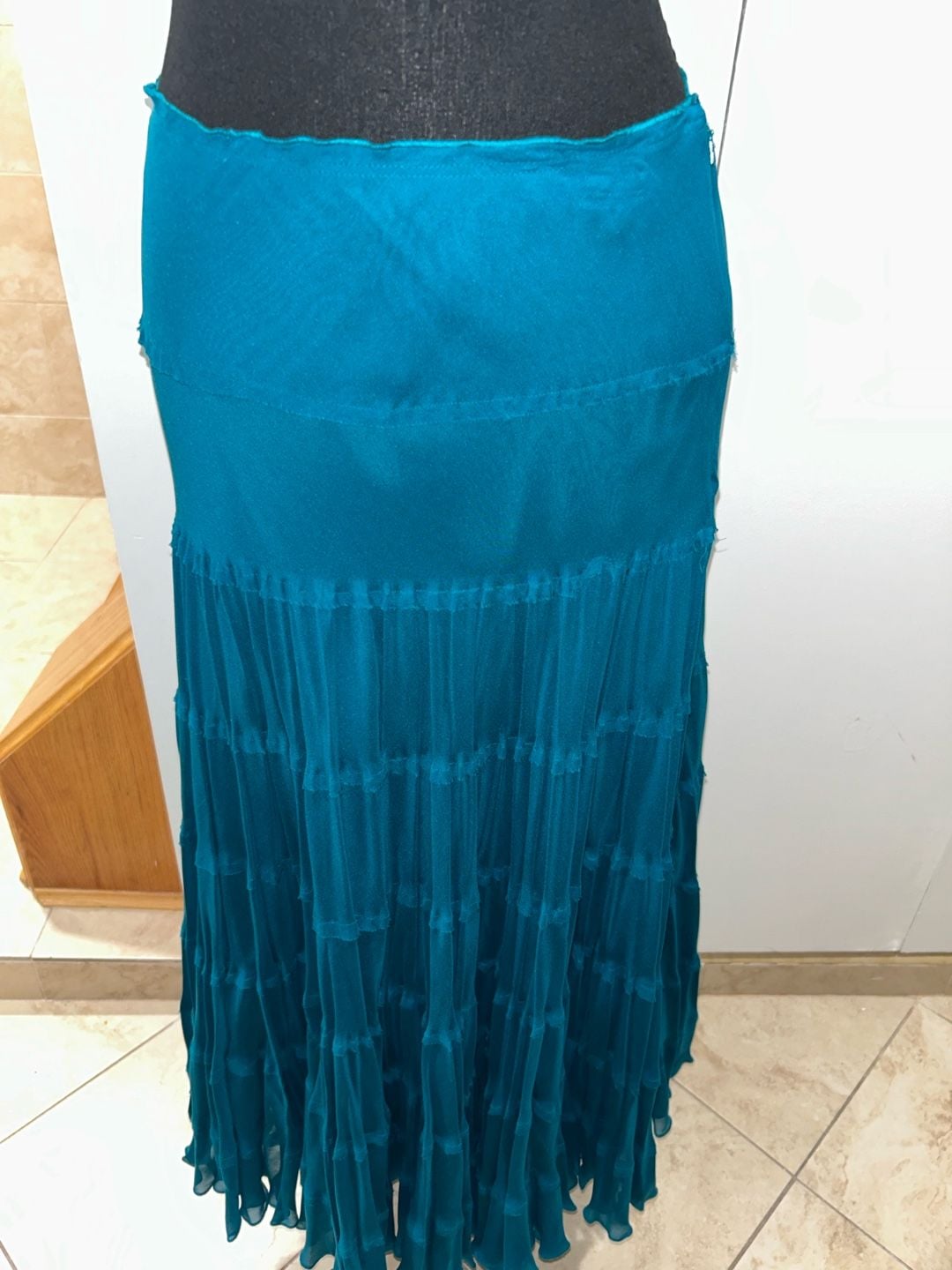 Teal Tiered Maxi Skirt 7