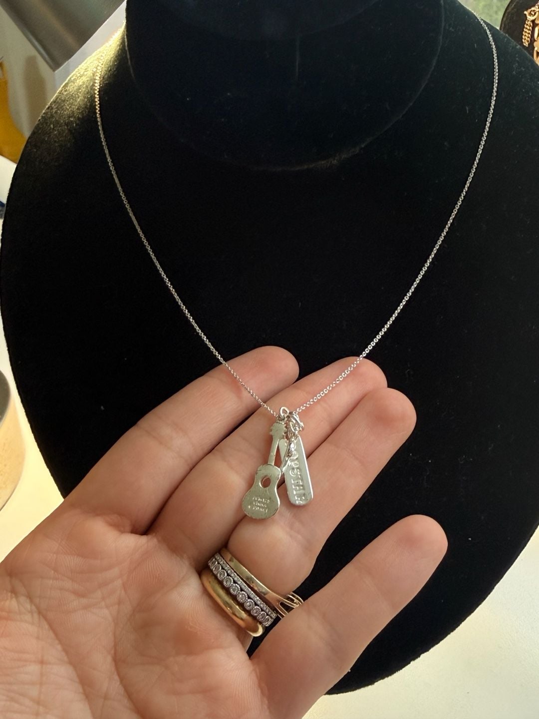 Disney Hannah Montana Guitar Popstar Pendant Sterling Silver Necklace 4