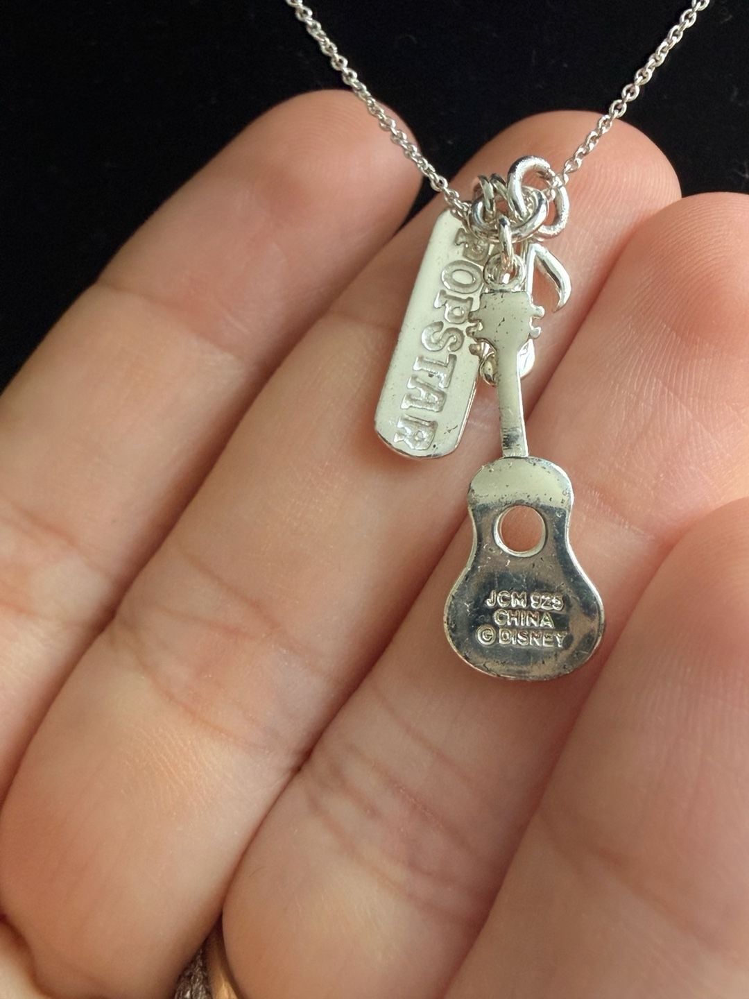 Disney Hannah Montana Guitar Popstar Pendant Sterling Silver Necklace 5