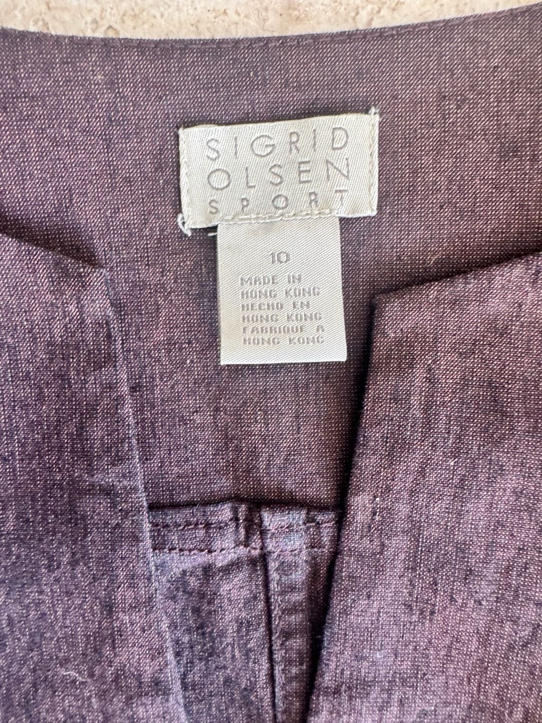 Sigrid Olsen Sport Pants Suit Size 10 Dark Brown Cotton Blend 3
