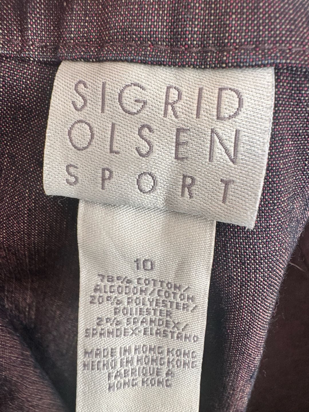 Sigrid Olsen Sport Pants Suit Size 10 Dark Brown Cotton Blend 8