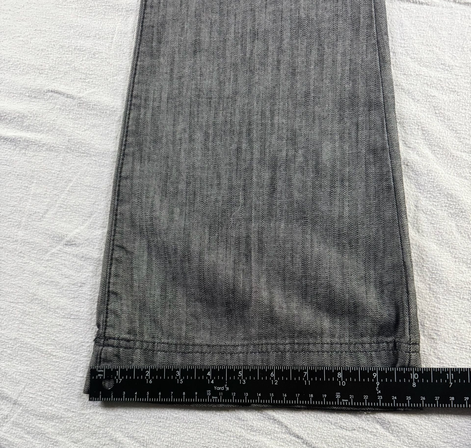 Guess Jeans Flare Trouser Size 27 Gray Herringbone Denim Pants 3