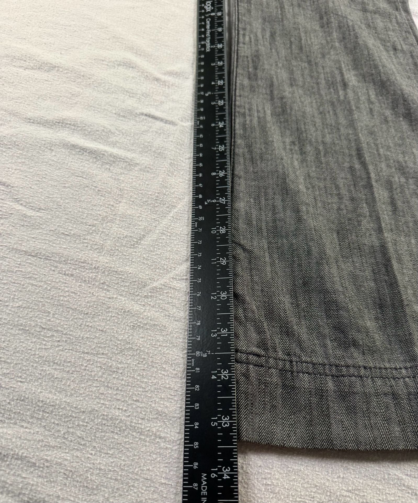 Guess Jeans Flare Trouser Size 27 Gray Herringbone Denim Pants 4