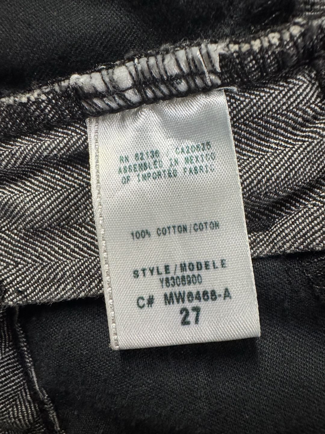 Guess Jeans Flare Trouser Size 27 Gray Herringbone Denim Pants 9