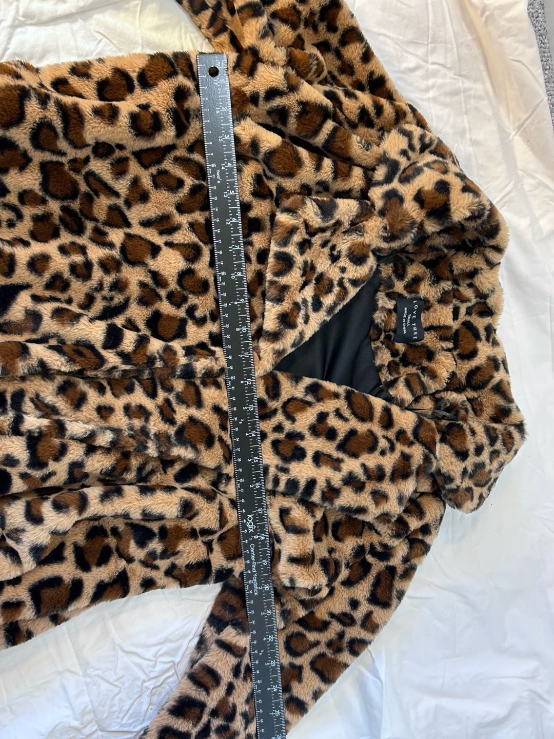 Love Tree Leopard Faux Fur Coat Size Small 11