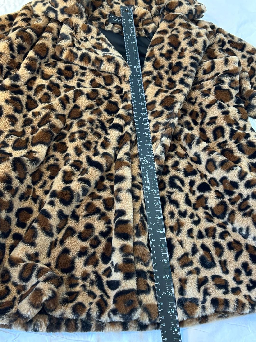 Love Tree Leopard Faux Fur Coat Size Small 13