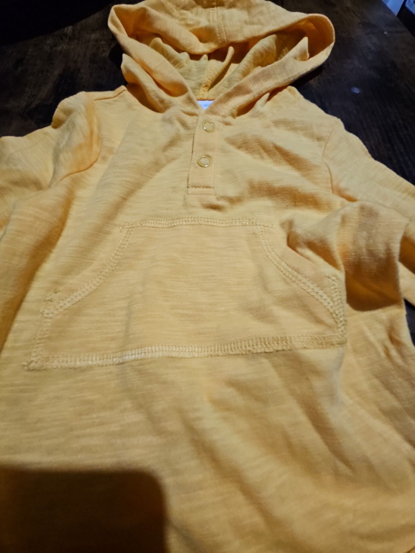 (517) First Impressions Hooded Bodysuit Size 12M Yellow 4