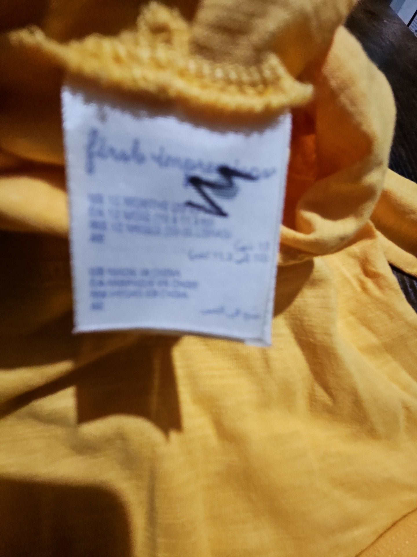 (517) First Impressions Hooded Bodysuit Size 12M Yellow 7