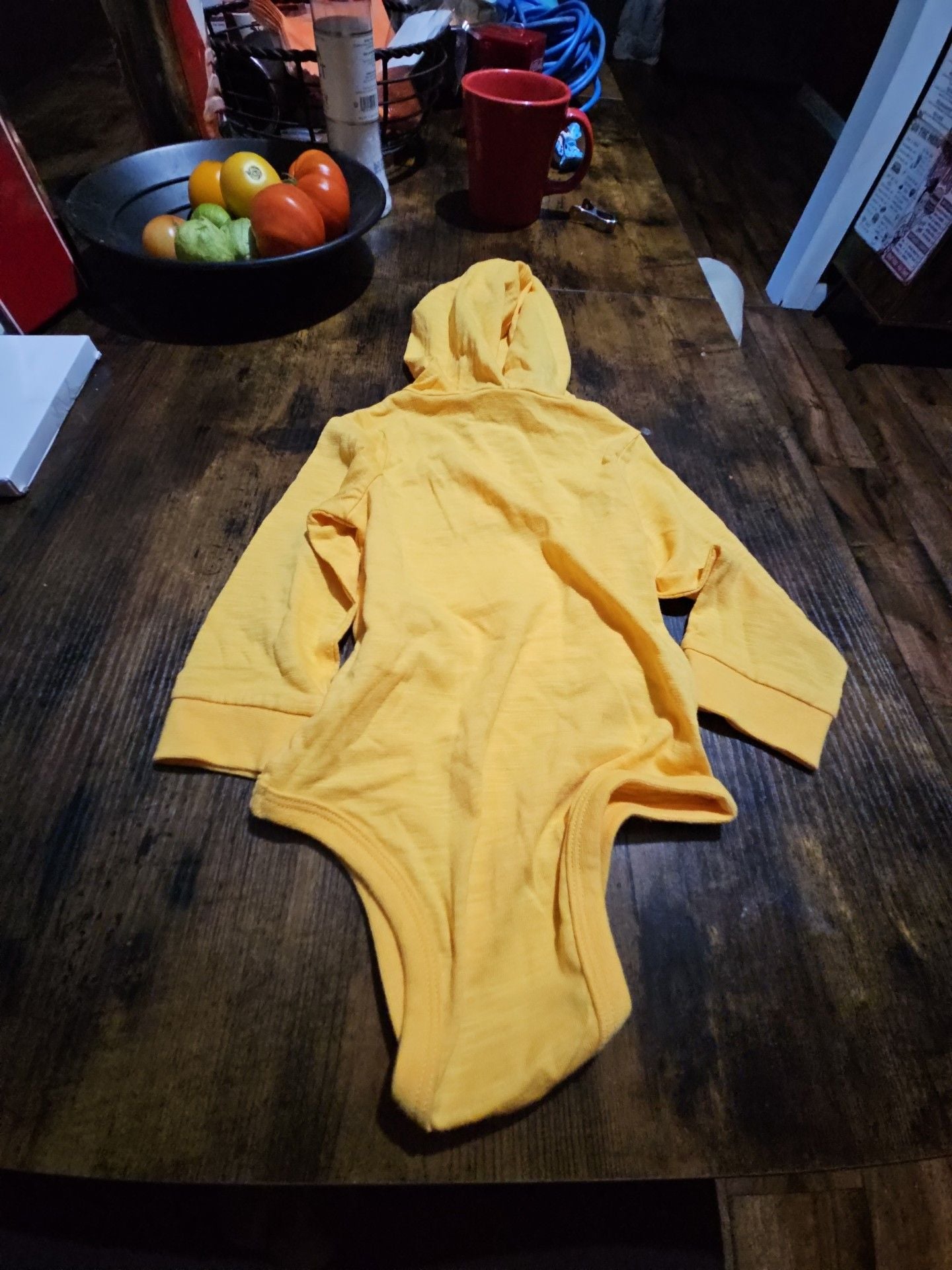 (517) First Impressions Hooded Bodysuit Size 12M Yellow 8