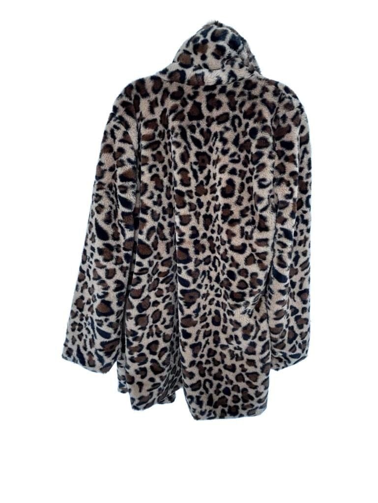 Love Tree Leopard Faux Fur Coat Size Small 6