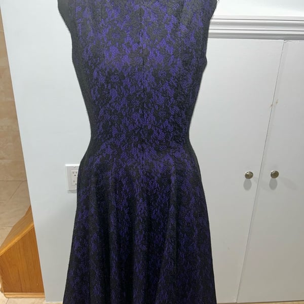 b michael AMERICA RED collection Dress Size 8 Purple Black Lace Sleeveless