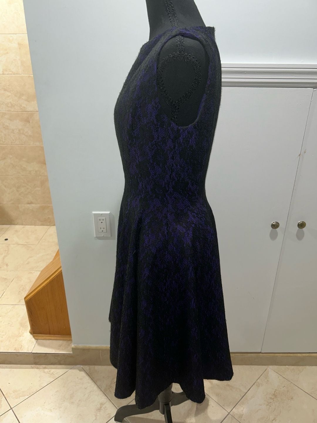 b michael AMERICA RED collection Dress Size 8 Purple Black Lace Sleeveless 6