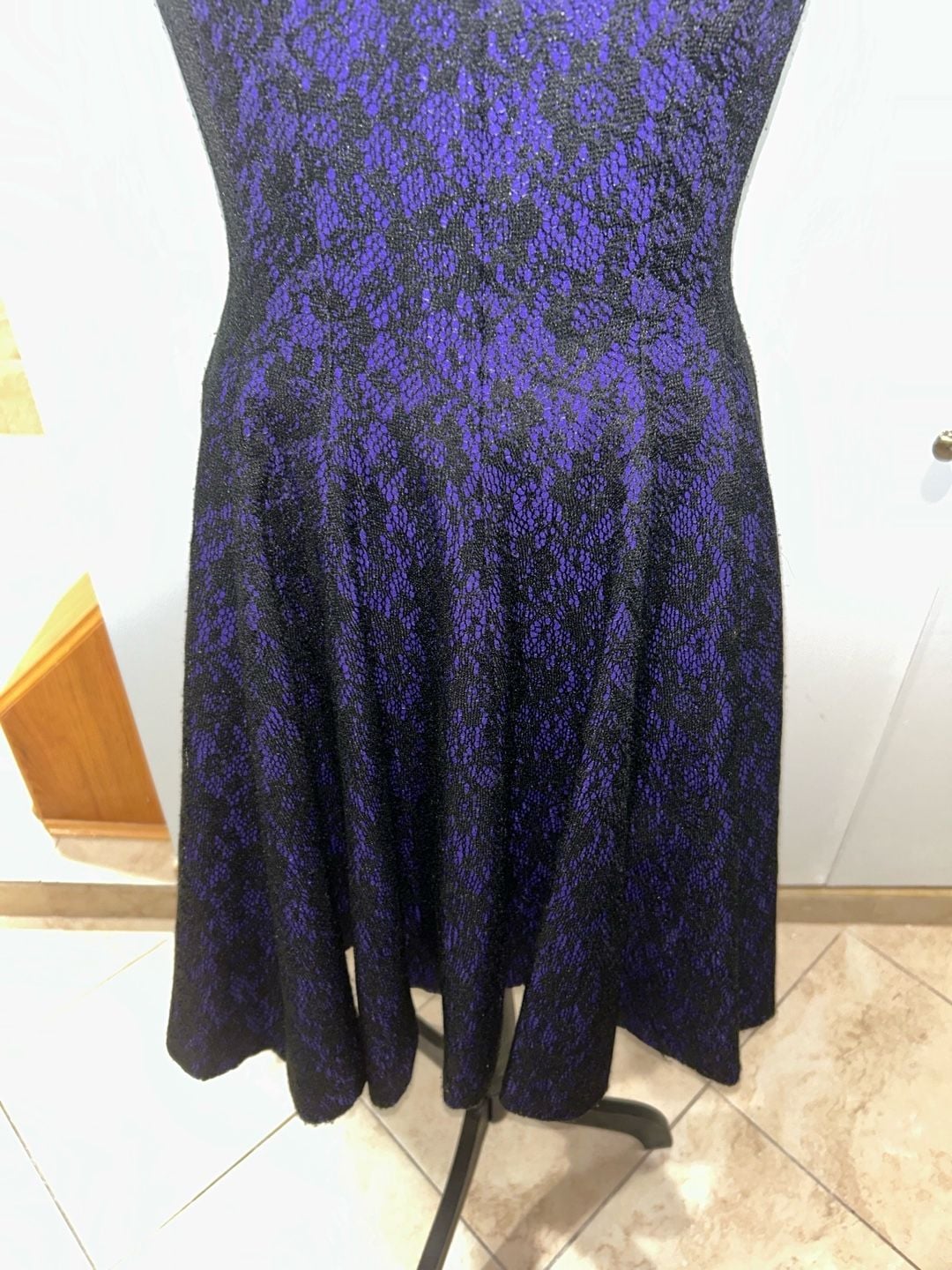 b michael AMERICA RED collection Dress Size 8 Purple Black Lace Sleeveless 8