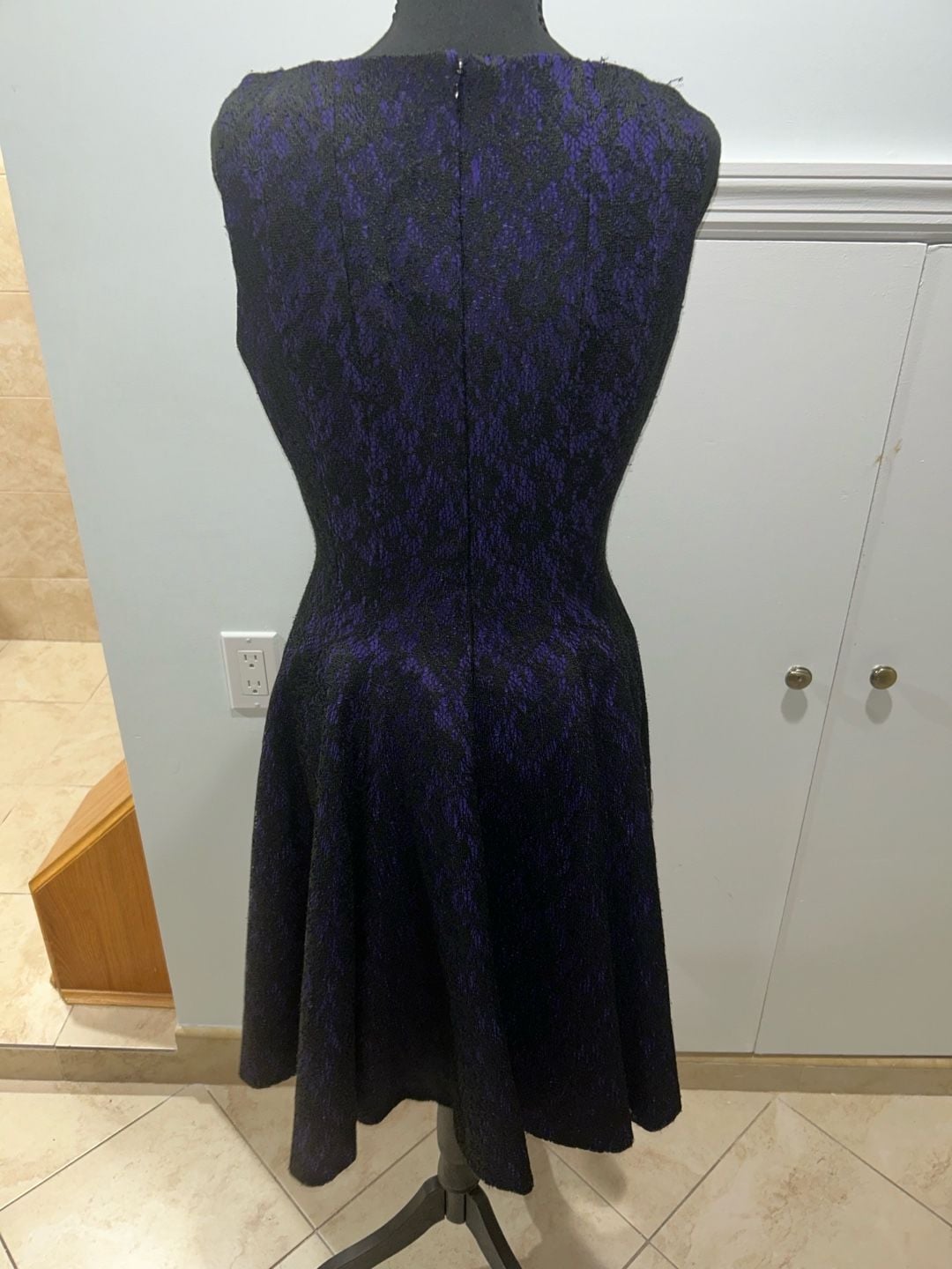b michael AMERICA RED collection Dress Size 8 Purple Black Lace Sleeveless 11