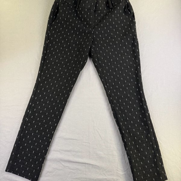 Ann Taylor Loft Julie Skinny Size 2 Gray White Pattern Pants
