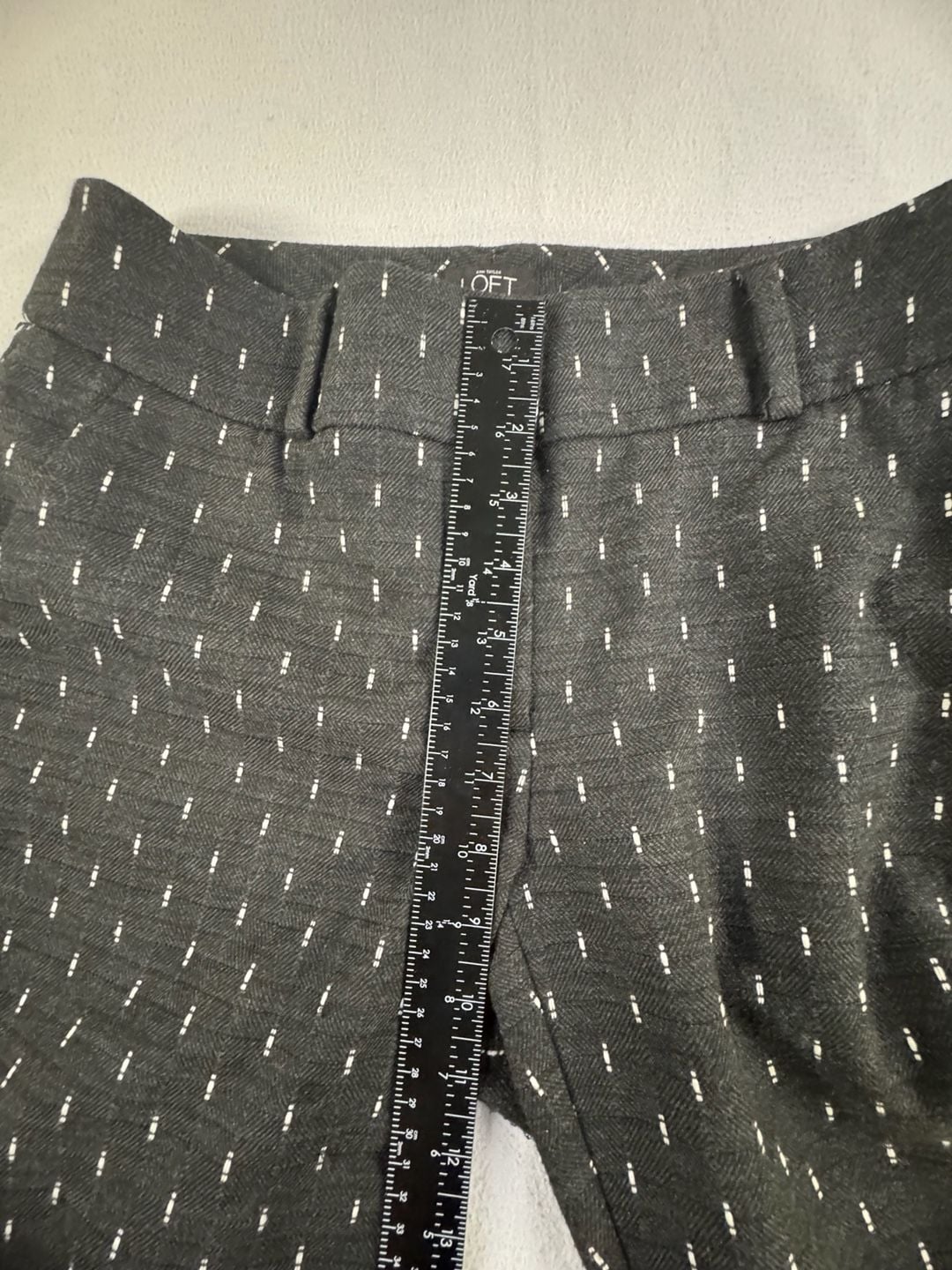 Ann Taylor Loft Julie Skinny Size 2 Gray White Pattern Pants 4