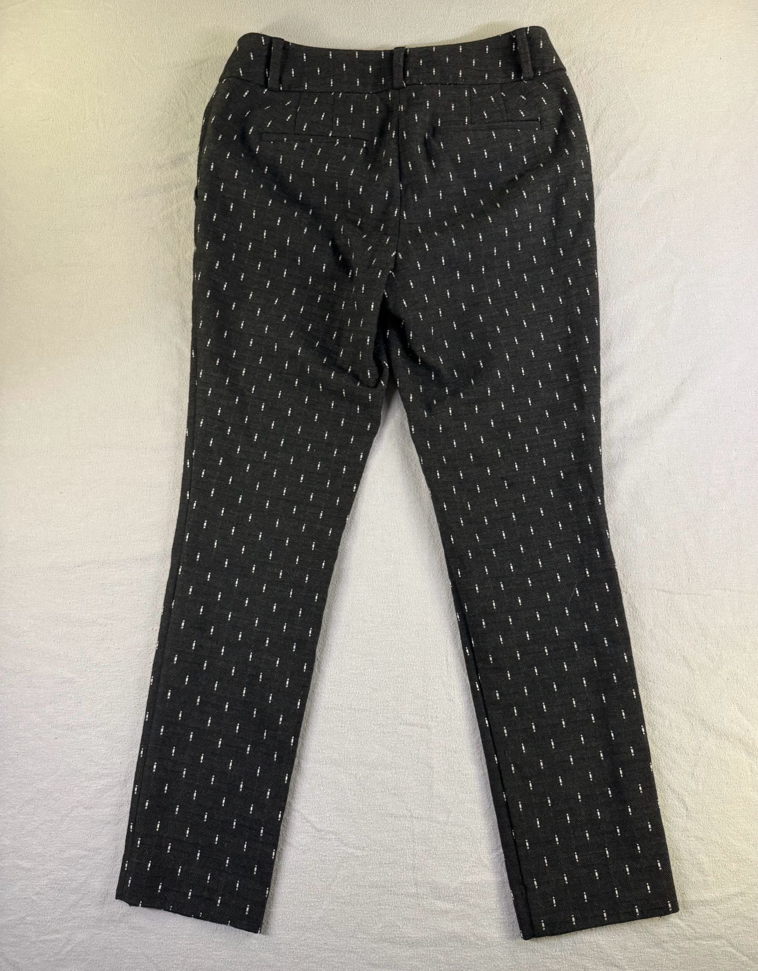 Ann Taylor Loft Julie Skinny Size 2 Gray White Pattern Pants 10