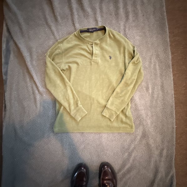U.S. Polo Assn. Thermal Henley Size M Olive Green Long Sleeve Shirt