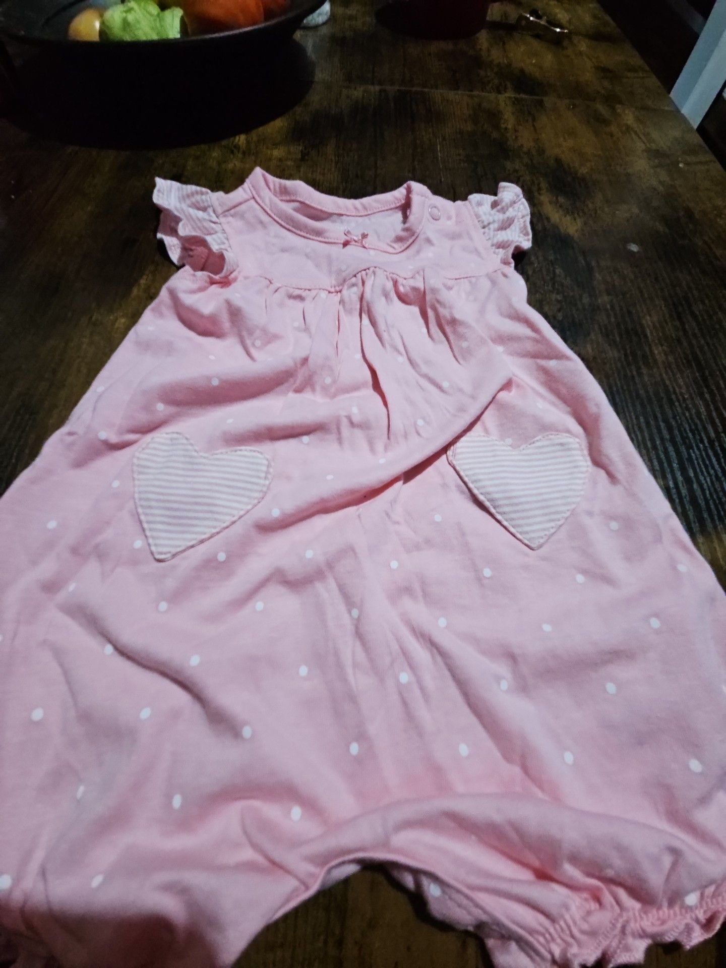 (518) Carter's Polka Dot Romper Size 3m Pink 5