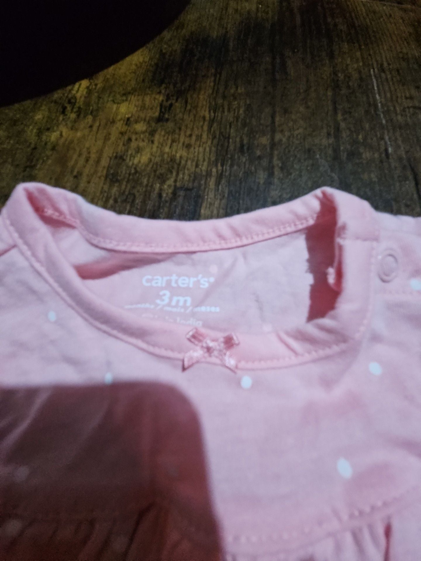 (518) Carter's Polka Dot Romper Size 3m Pink 8