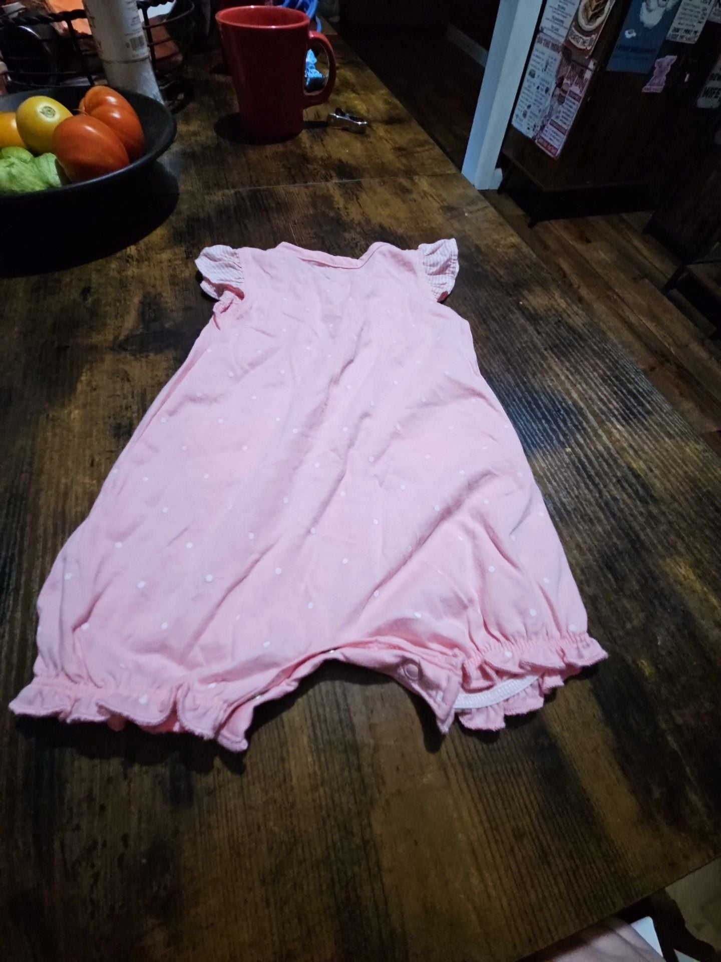 (518) Carter's Polka Dot Romper Size 3m Pink 9