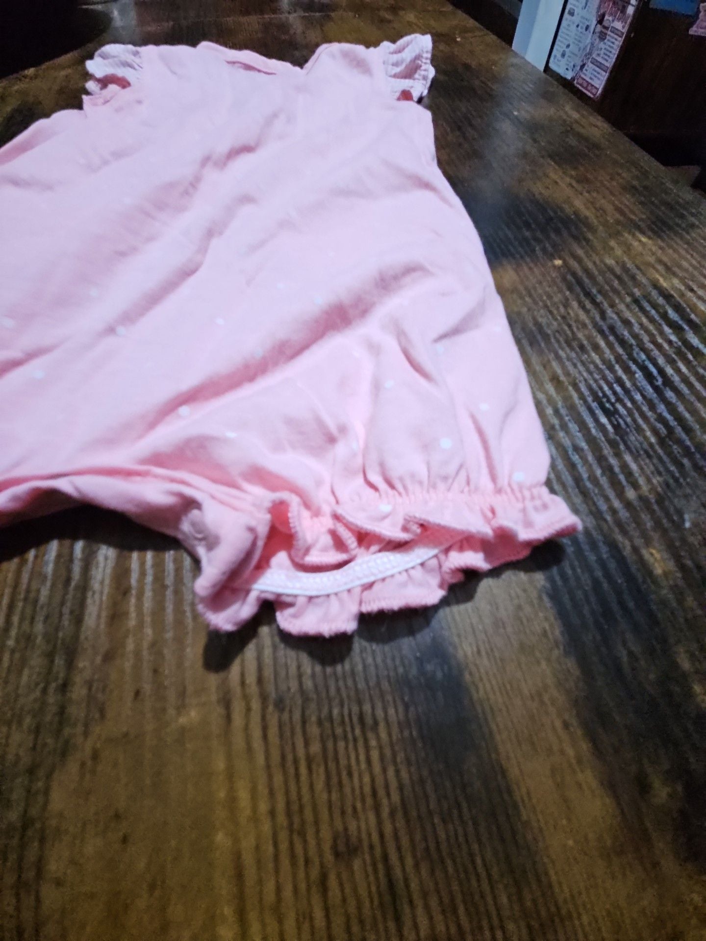 (518) Carter's Polka Dot Romper Size 3m Pink 10