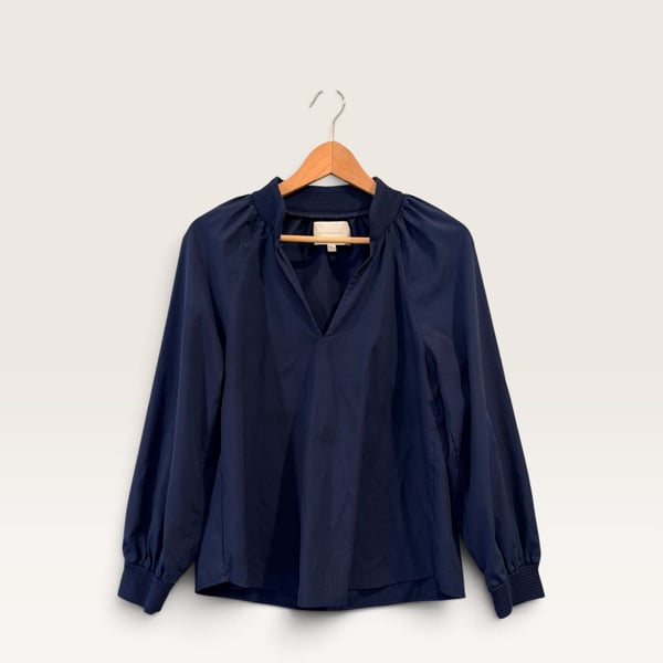 Brochu Walker Blouse Size S Blue Popover Top