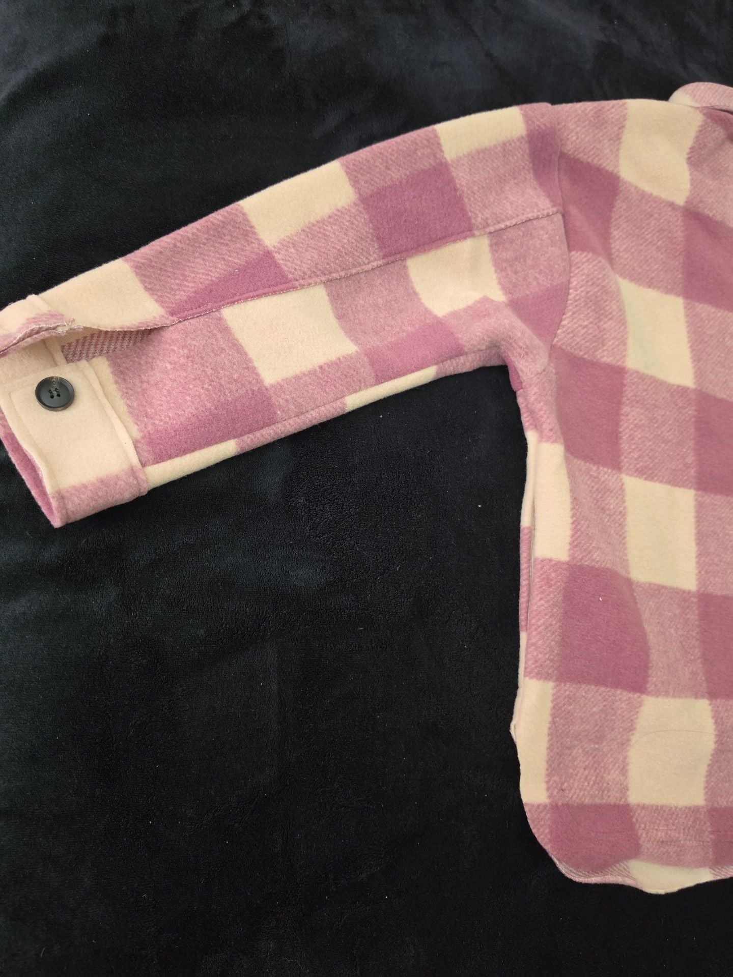 Elan Plaid Shirt Jacket Pink Cream Mauve Oversized Shacket Women's Medium
 7