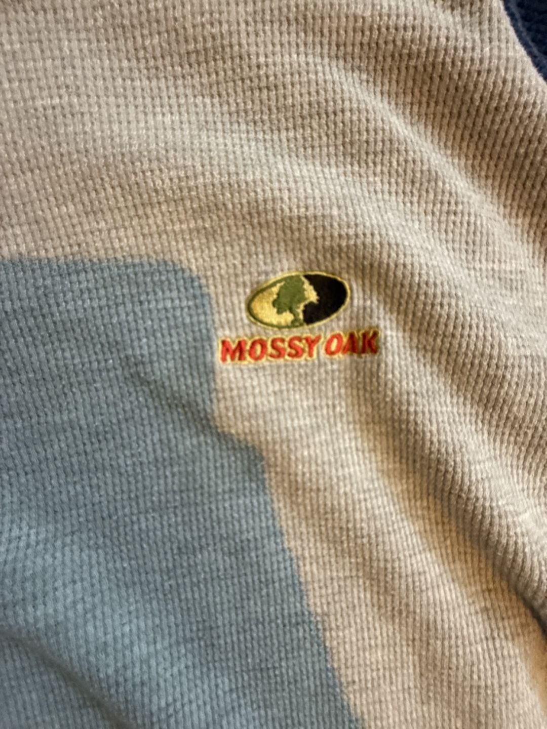 Mossy Oak Thermal Long Sleeve Shirt Size 42/44 Gray Navy Blue 3