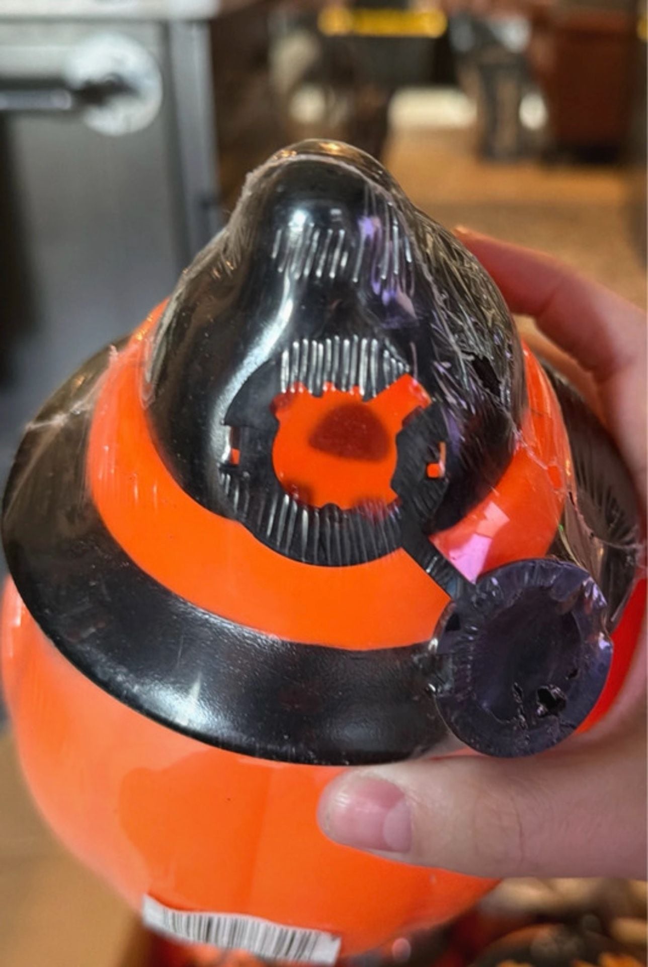 Empire Tree Light Toppers Halloween Pumpkin with Witch Hat Blow Mold 1995 3