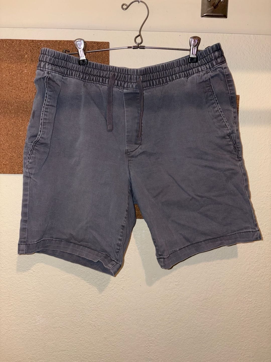 George Pull-On Shorts Size M (32-34) Gray Cotton Drawstring 3