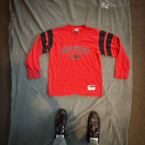 J. America Ohio State Long Sleeve Shirt Size M Red