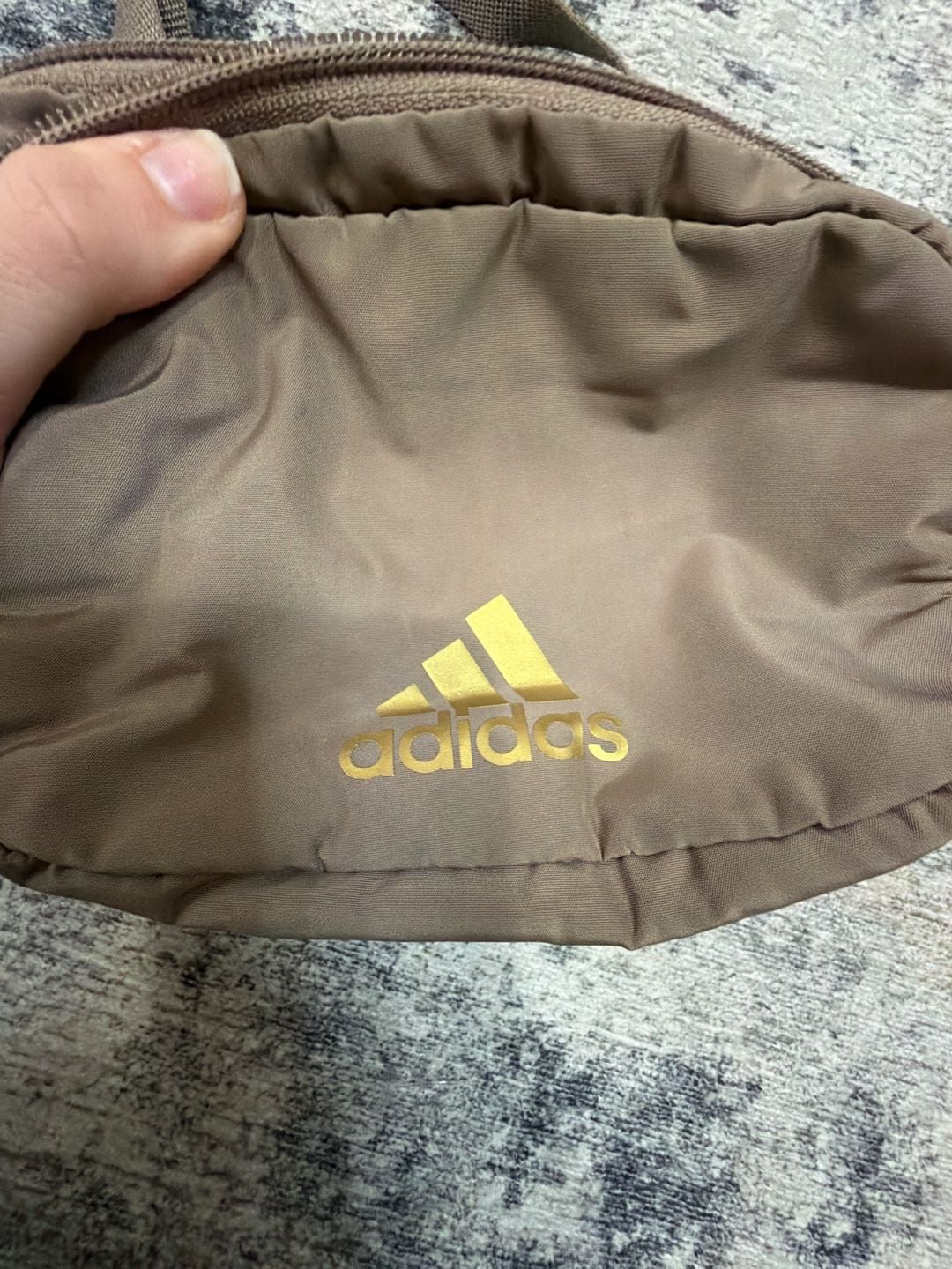 Adidas Core Waist Pack Fanny Pack Taupe Gold Logo 5