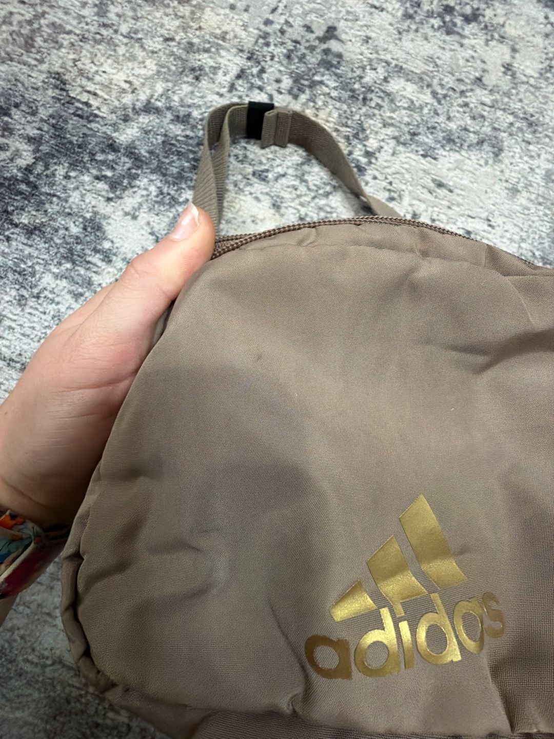Adidas Core Waist Pack Fanny Pack Taupe Gold Logo 6