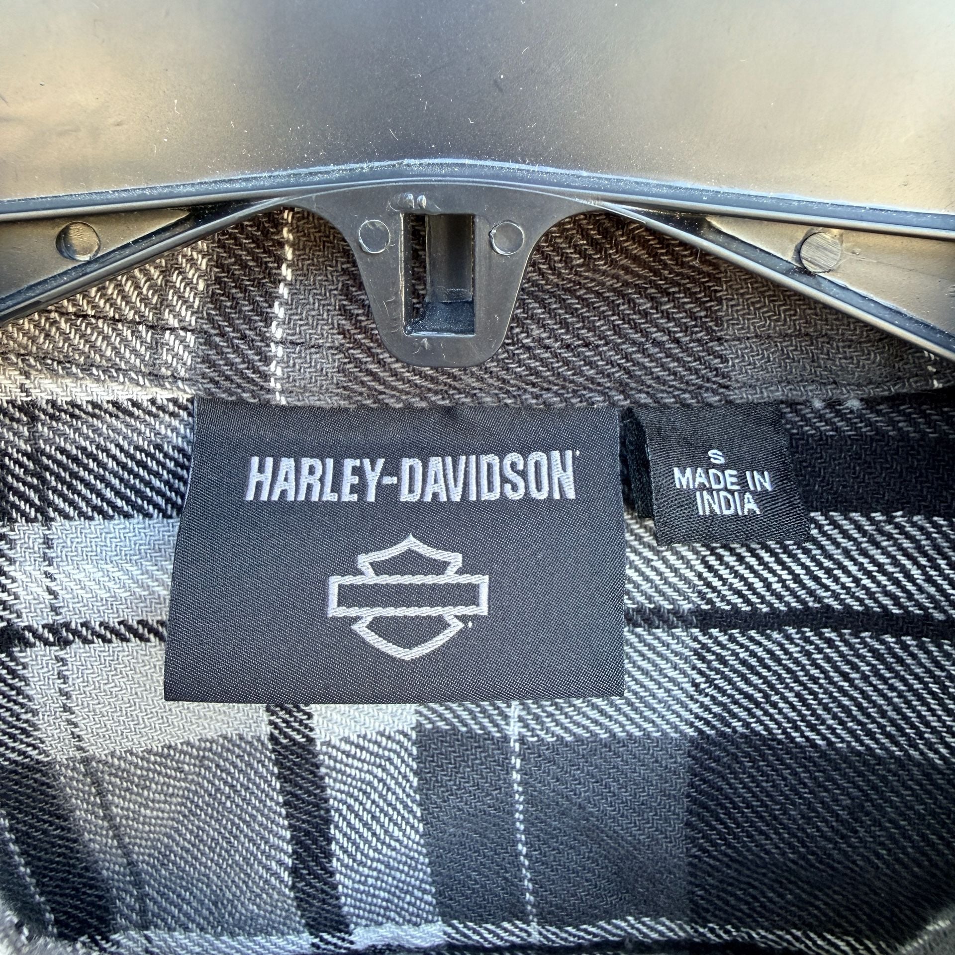 Harley-Davidson Men's Willie G Skull Plaid Long Sleeve Shirt Sz. Small 4