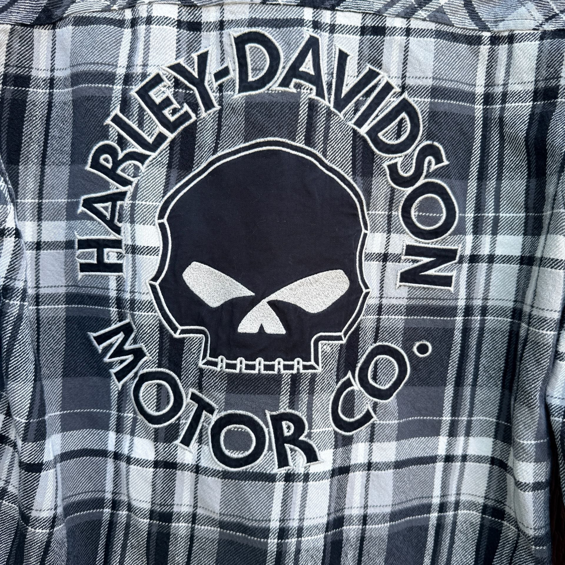 Harley-Davidson Men's Willie G Skull Plaid Long Sleeve Shirt Sz. Small 6