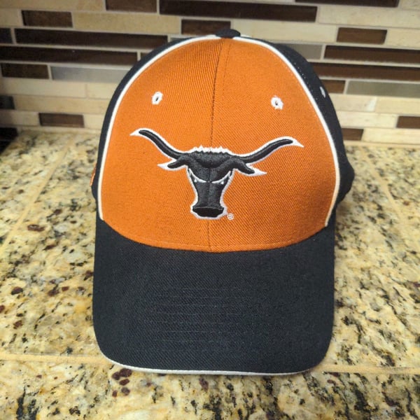 Zephyr Texas Longhorns Hat Size 7 1/8 Black Orange Fitted
