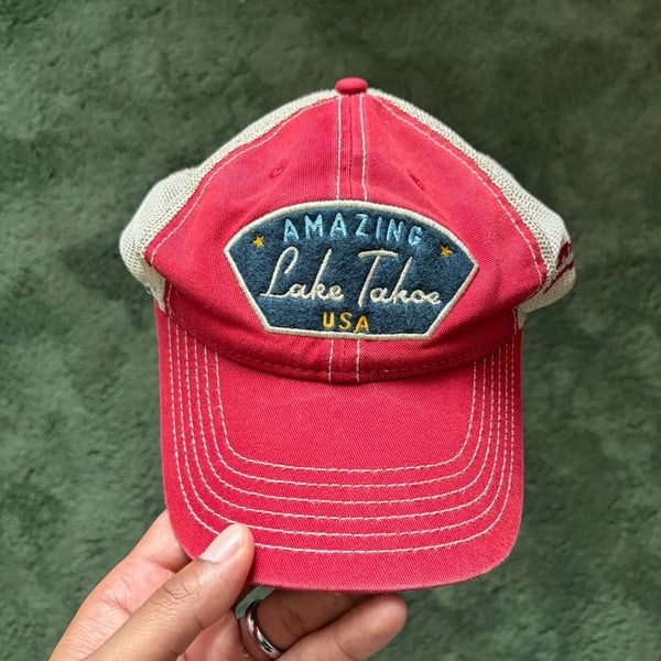 Fahrenheit Headwear Lake Tahoe Trucker Hat Snapback Red