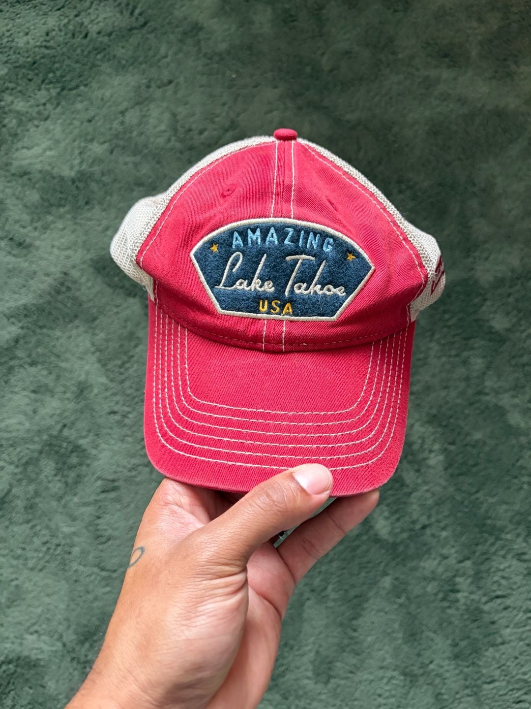 Fahrenheit Headwear Lake Tahoe Trucker Hat Snapback Red 6