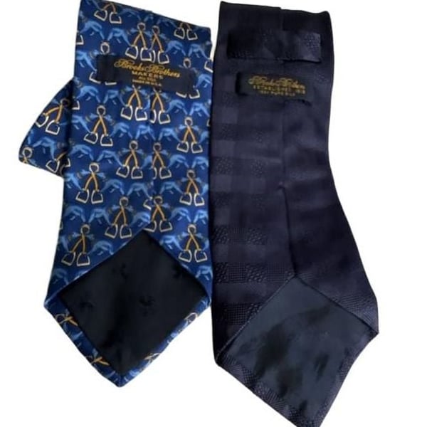 Brooks Brothers Silk Necktie Lot Of 2 EUC 58”