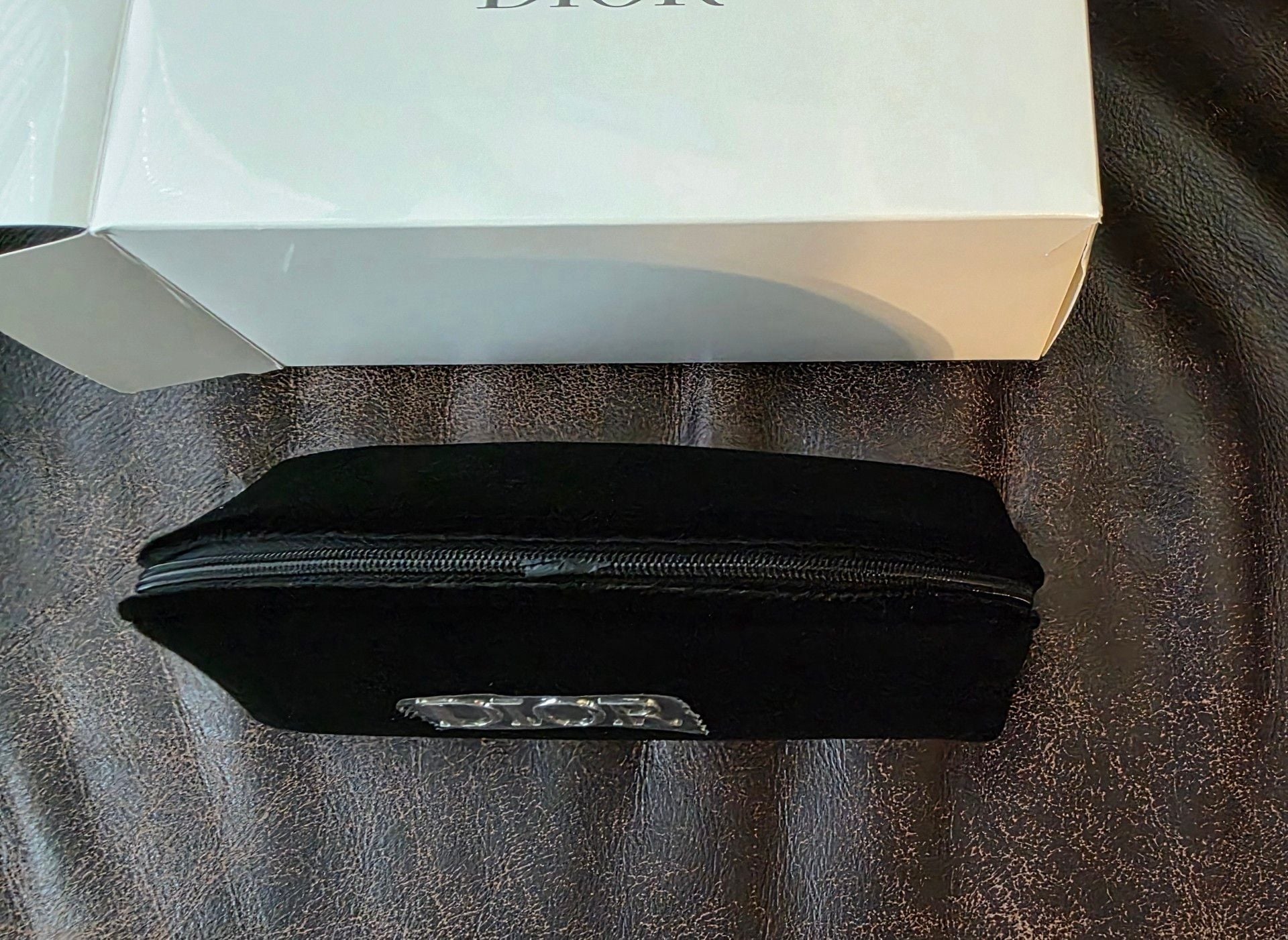 New Christian Dior Trousse Pouch Black Velvet Makeup Cosmetic Case 6