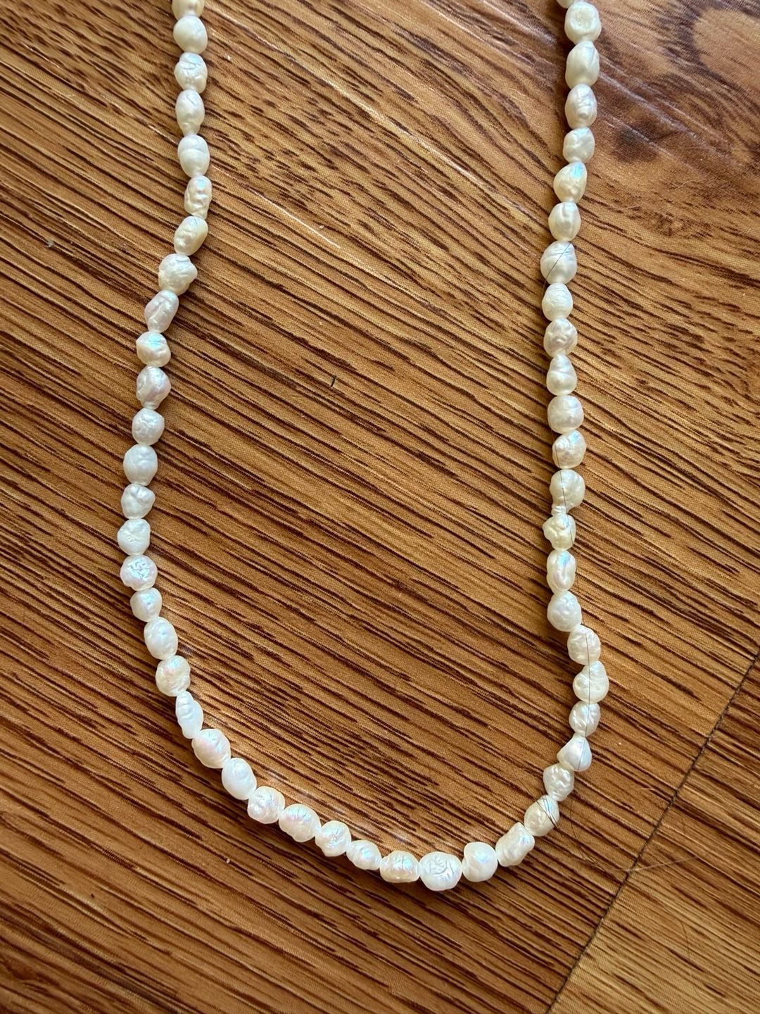 Freshwater Pearl Long Strand Necklace White 4