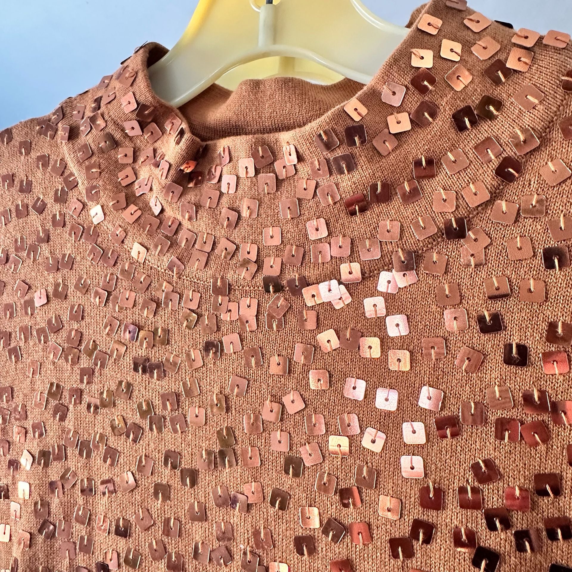 Linea By Louis Dell'Olio Sequin Top And Skirt Set Size L Brown 7