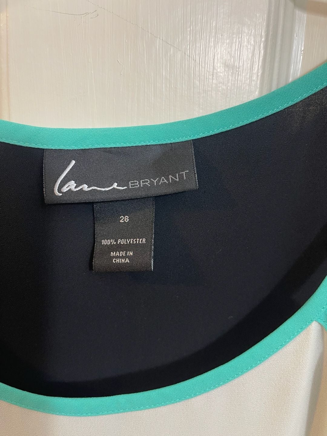 Lane Bryant Tank Top Size 26 Black White Teal Colorblock Cutout Sheer 4