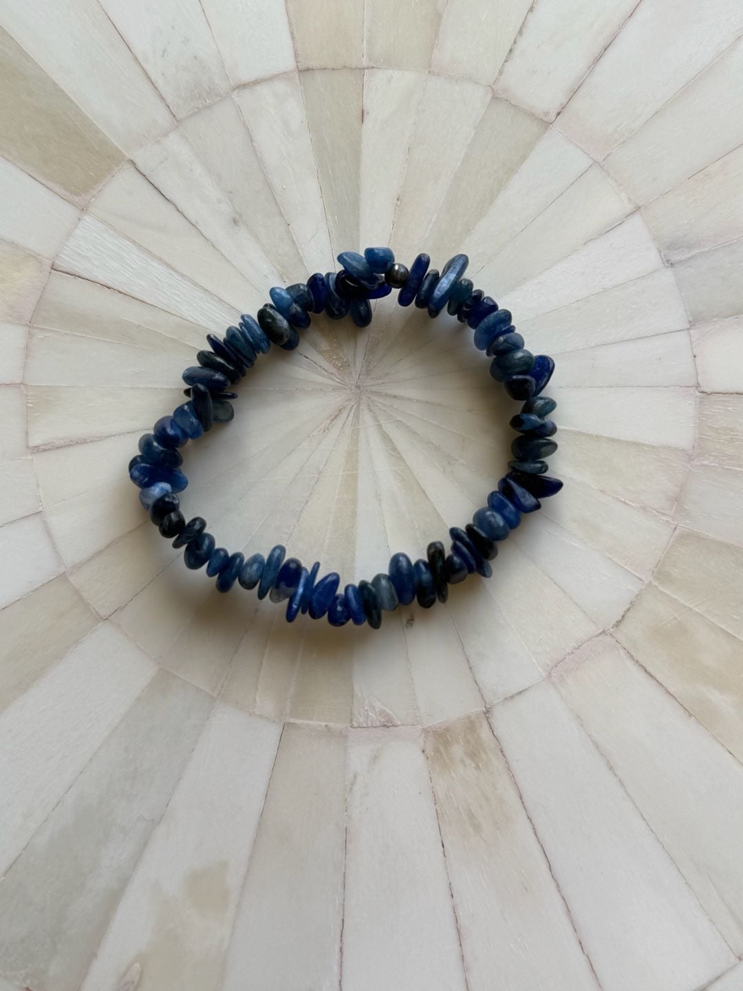 Unbranded Blue Sodalite Chip Stone Stretch Bracelet 3
