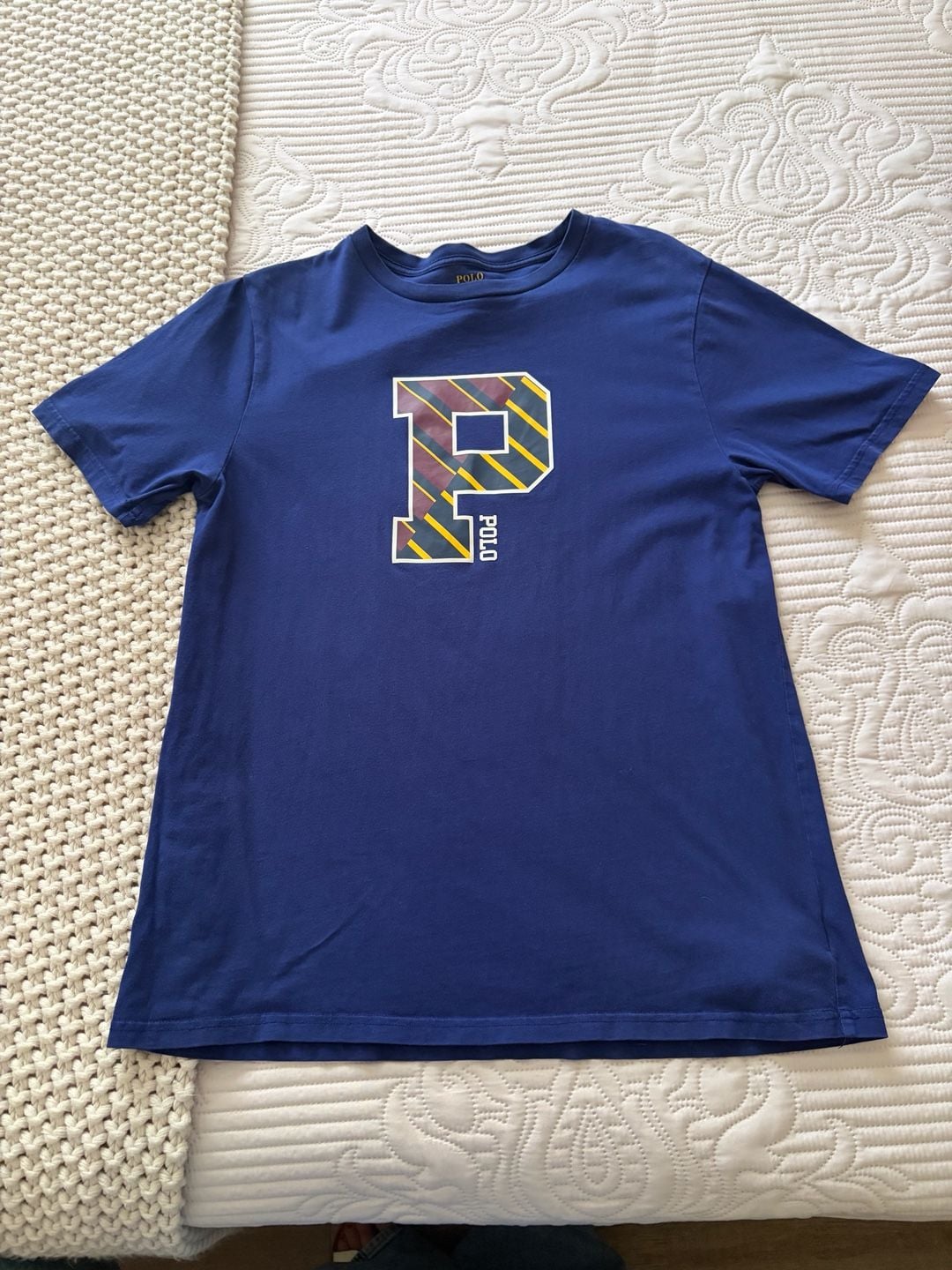 Polo Ralph Lauren Blue P-Patch Graphic T-Shirt Boys Size 18 2