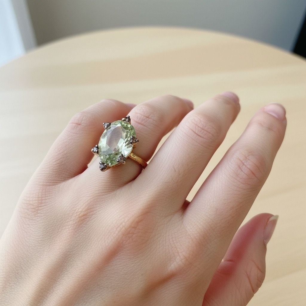 Brilliant Earth Garden Party Prasiolite Diamond Cocktail Ring Size 7 2